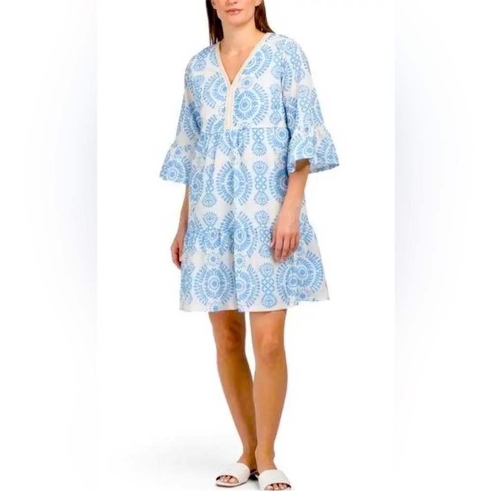 SAIPH LABS Bell Sleeved VNeck Mini Dress